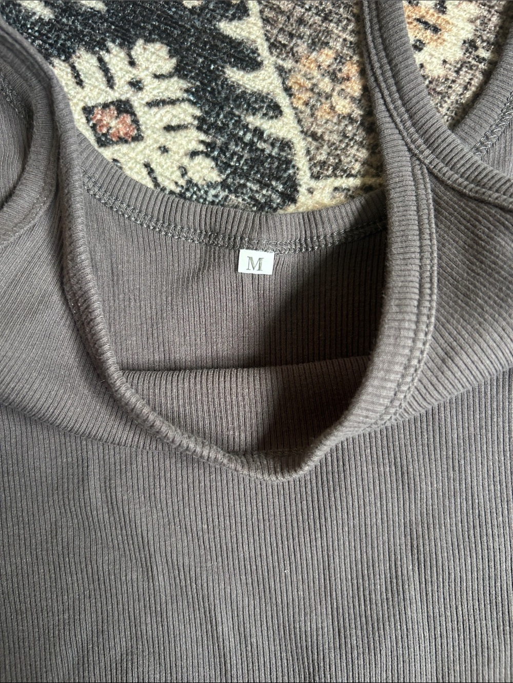 Amazon Ribbed Tank Top in Gray - Picture 2 of 3